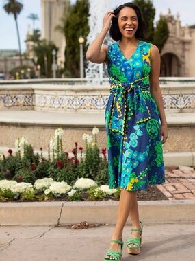 NWT Lesley Evers Meredith Dress in Blue